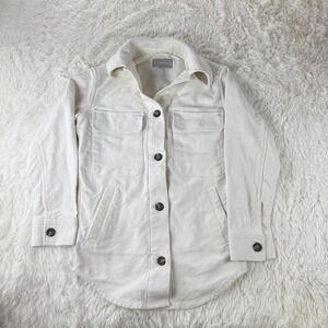 Everlane The Oversized Shirt Jacket XXS Ivory Button Up Cotton Shacket Casual